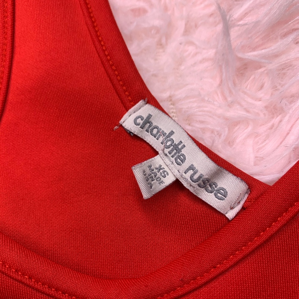 Red Tank Crop Top - Picture 3 of 5